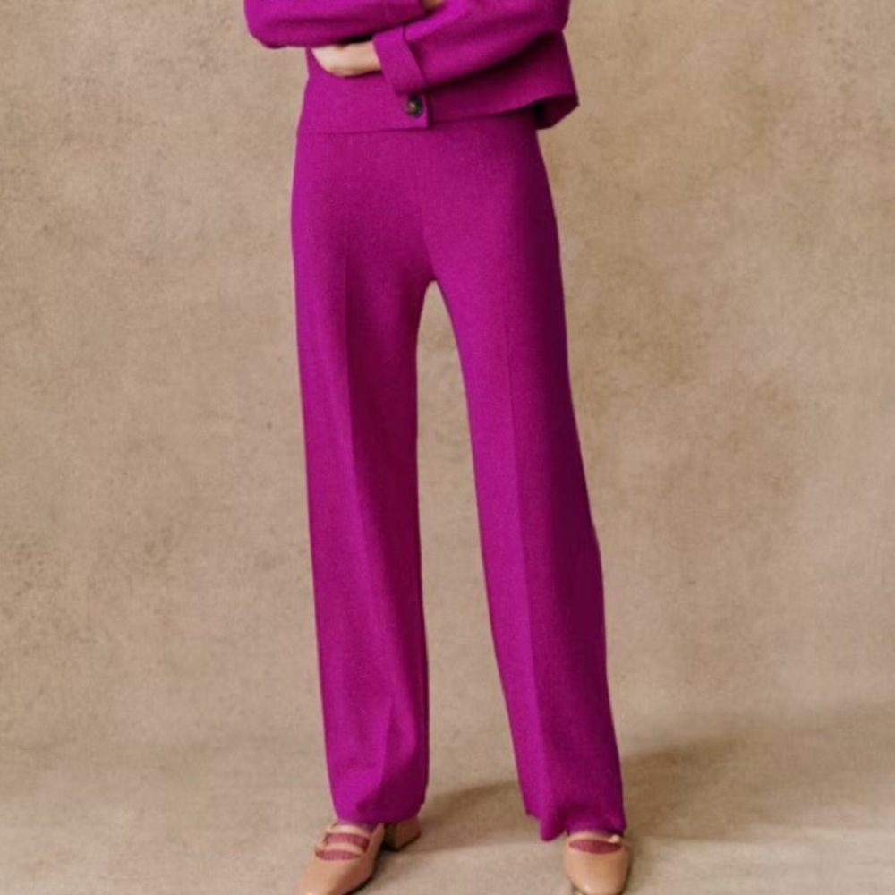 Sézane Matthew Trousers in Magenta, size Small